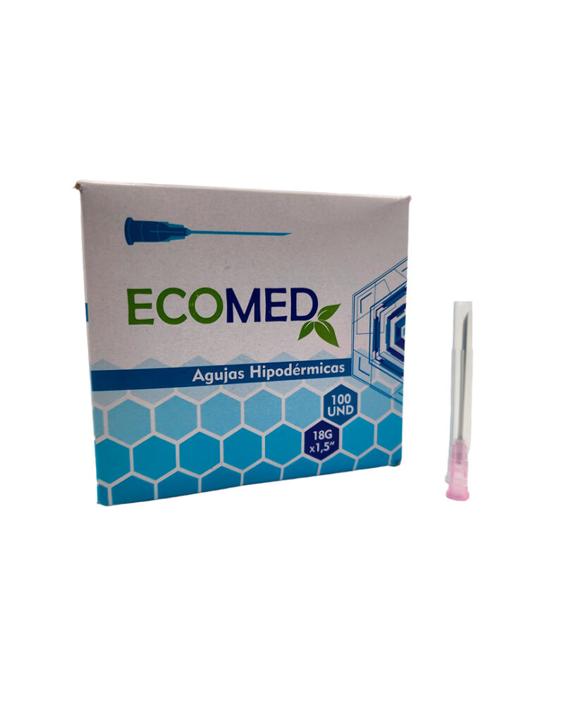 AGUJAS HIPODERMICAS - 18G X 1/5" - ECOMED - BULTO X 100 CAJAS (10.000 UND)