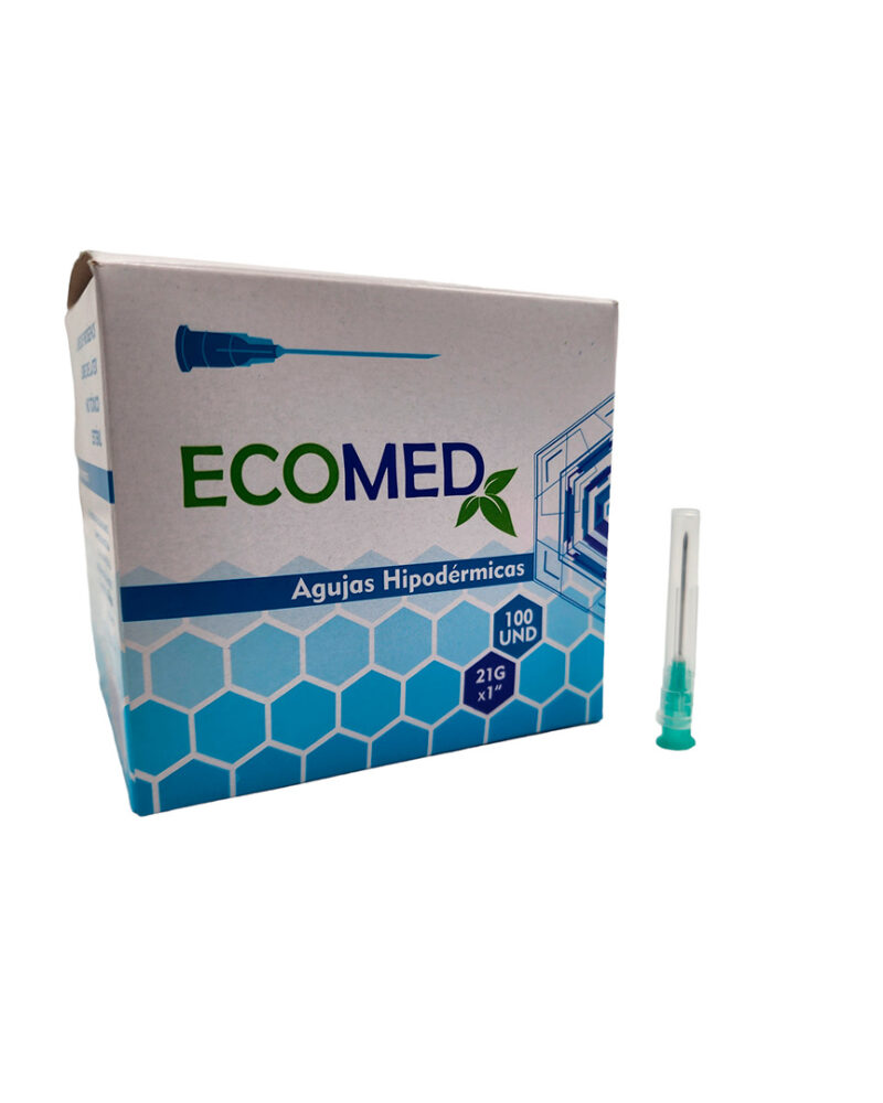 AGUJAS HIPODERMICAS - 21G X 1" - ECOMED - BULTO X 100 CAJAS (10.000 UND)