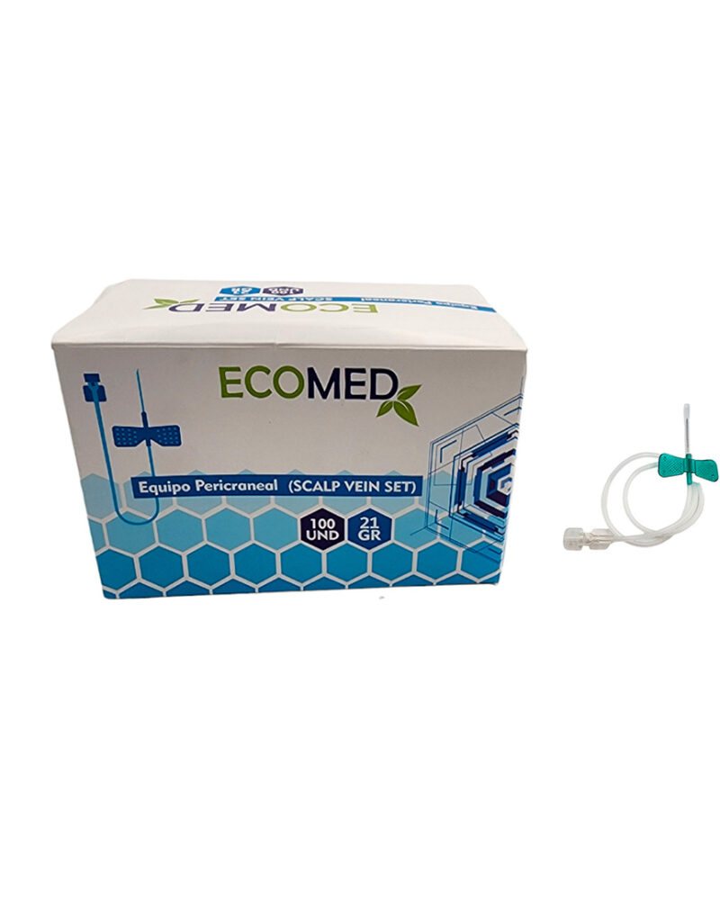 EQUIPO PERICRANEAL / SCALP - 21G - ECOMED - CAJA X 100 UND ( E )