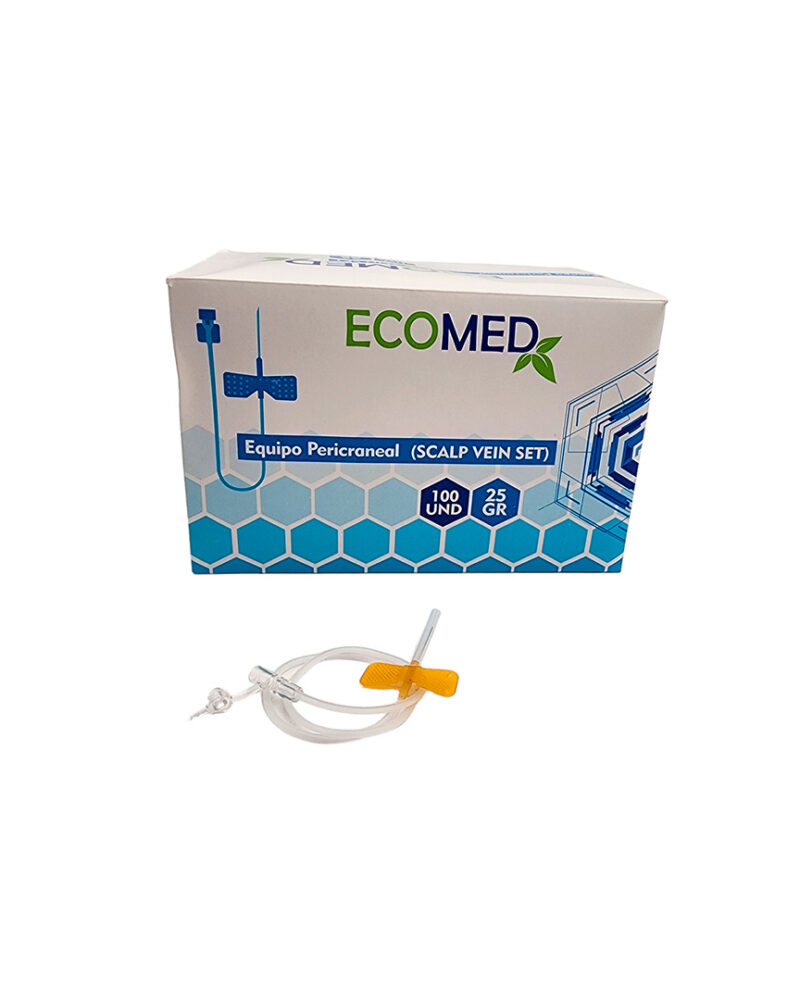 EQUIPO PERICRANEAL / SCALP - 25G - ECOMED - CAJA X 100 UND ( E )