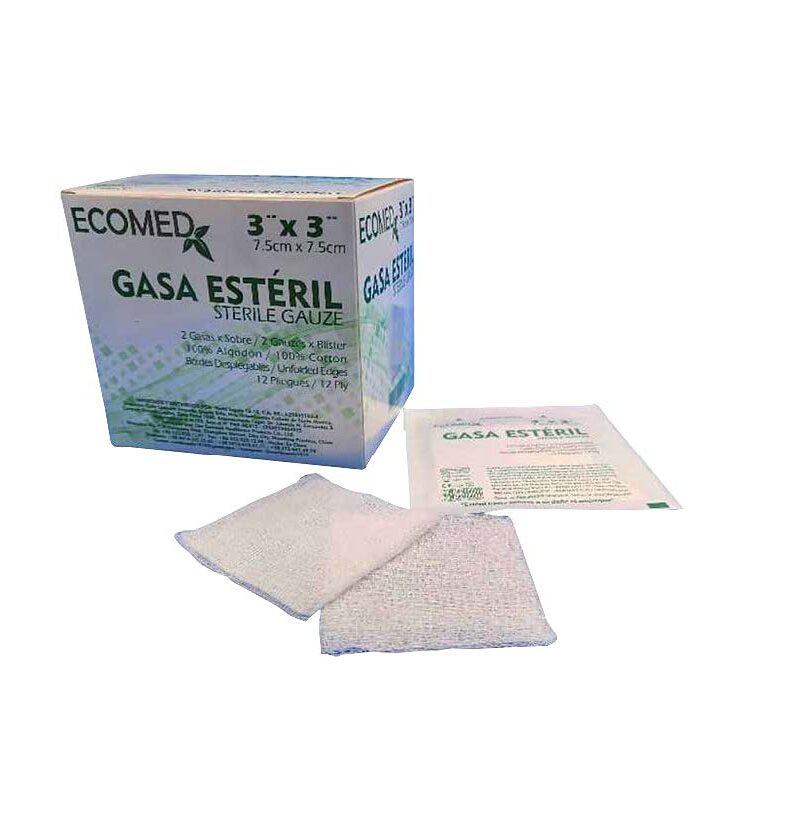 GASAS ESTERILES 3? X 3? - ECOMED - CAJA X 50 SOBRES ( E )