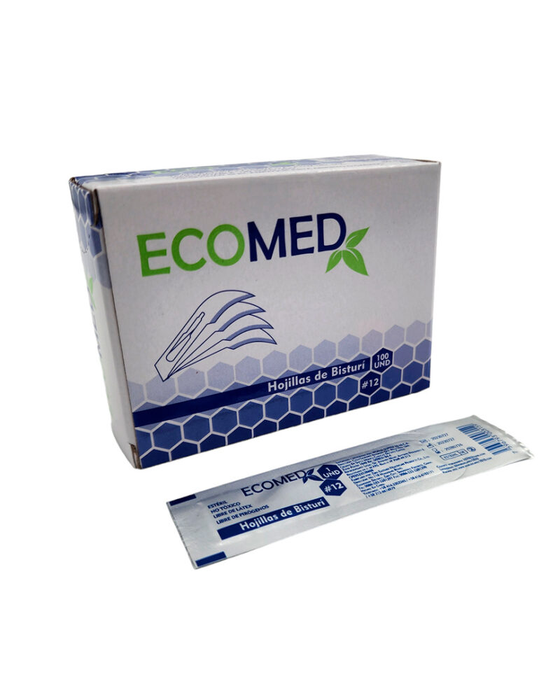 HOJILLA DE BISTURI QUIRURGICO - NRO 12 - ECOMED - CAJA X 100 UND