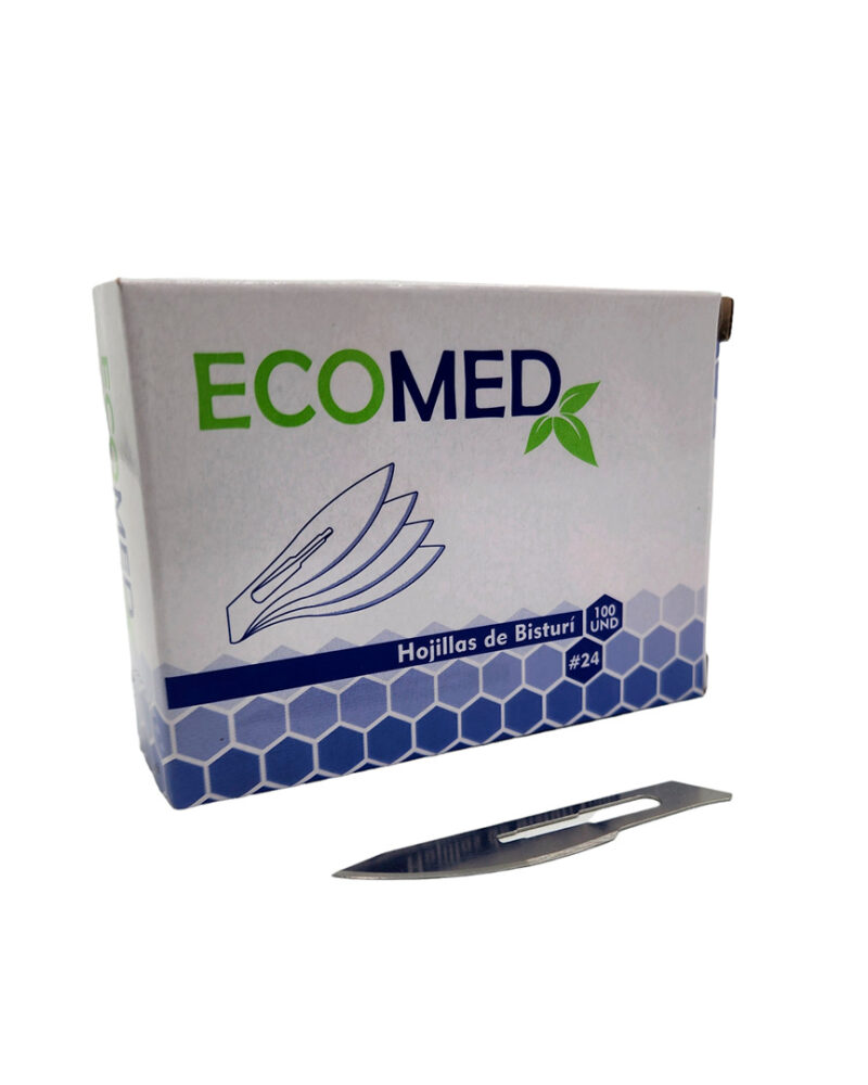 HOJILLA DE BISTURI QUIRURGICO - NRO 24 - ECOMED - CAJA X 100 UND