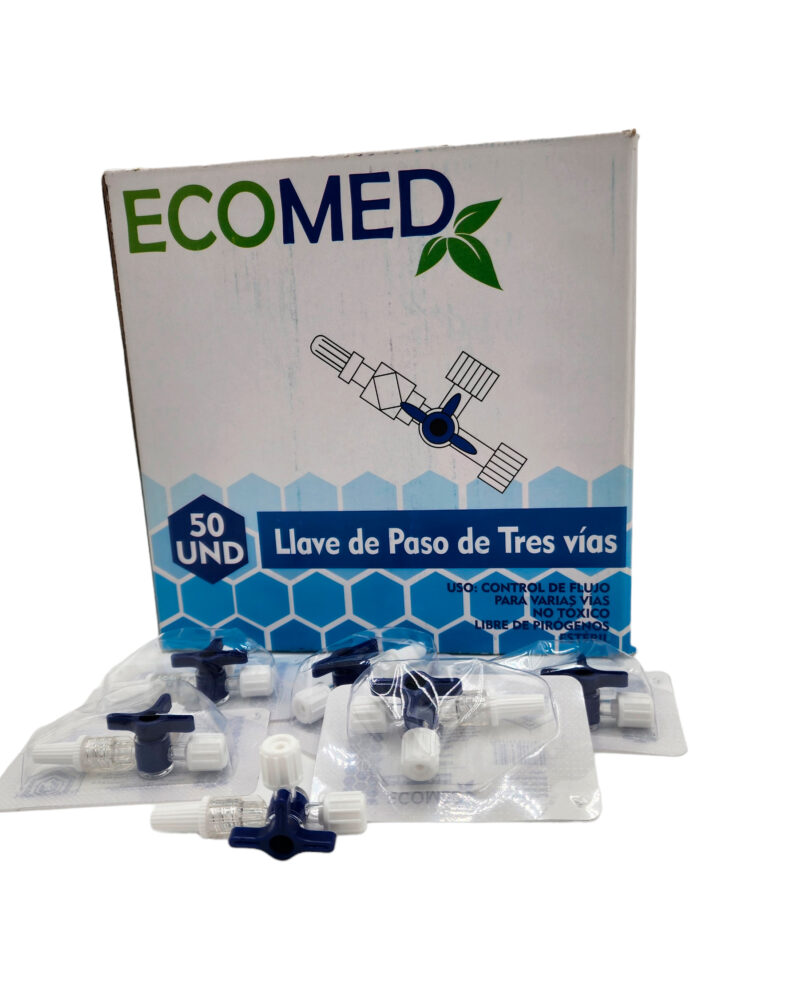 LLAVE DE PASO DE 3 VIAS - ECOMED - CAJA X 50 UND ( E )