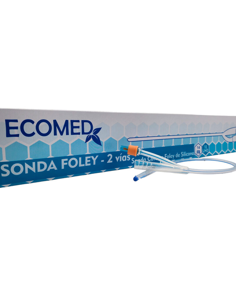 SONDAS FOLEY DE SILICONE - 2 VIAS 14 FR - ECOMED - BULTO X 50 CAJAS (500 UND) ( E )