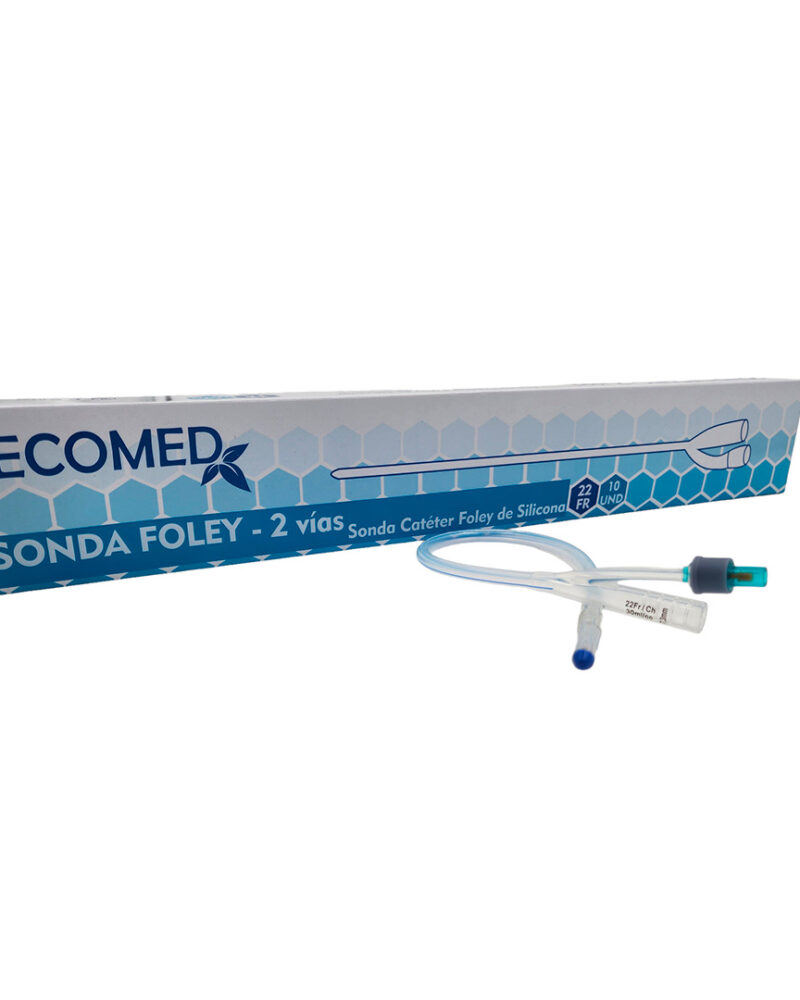 SONDAS FOLEY DE SILICONE - 2 VIAS 22 FR - ECOMED - CAJA X 10 UND ( E )