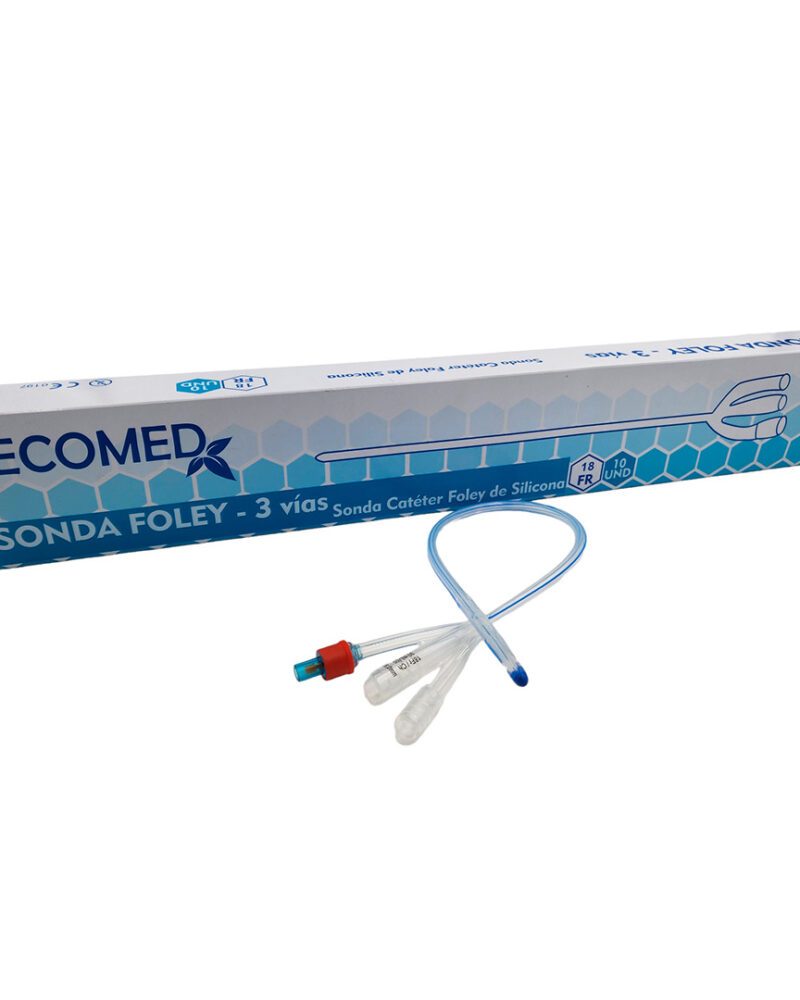 SONDAS FOLEY DE SILICONE - 3 VIAS 18 FR - ECOMED - BULTO X 50 CAJAS (500 UND) ( E )