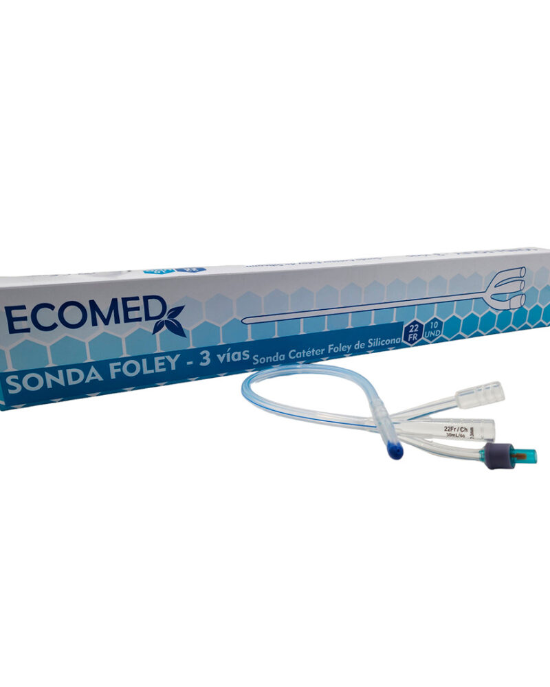 SONDAS FOLEY DE SILICONE - 3 VIAS 22 FR - ECOMED - CAJA X 10 UND ( E )