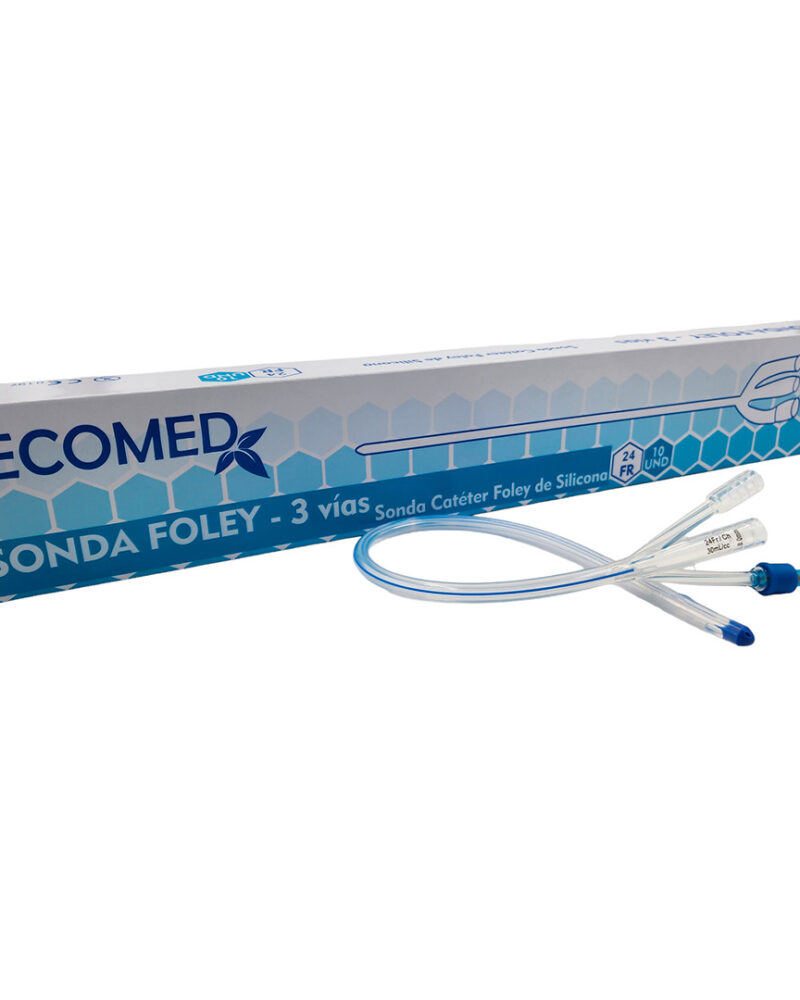 SONDAS FOLEY DE SILICONE - 3 VIAS 24 FR - ECOMED - CAJA X 10 UND ( E )