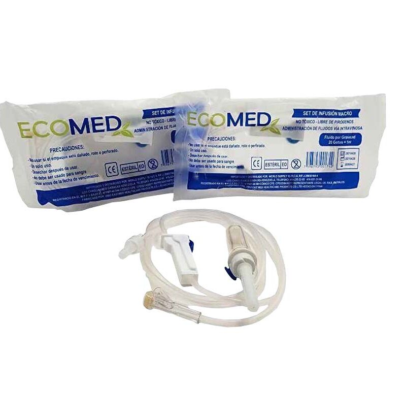 SET DE INFUSION MACROGOTERO 1 ml - ECOMED - PAQ. X 25 UND ( E )