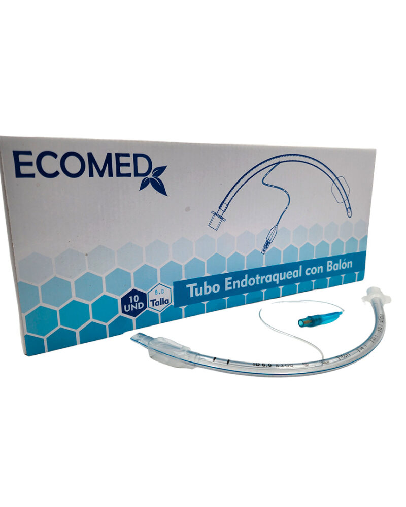 TUBO ENDOTRAQUEAL CON BALON - ECOMED - TALLA 8.0 - CAJA X 10 UND