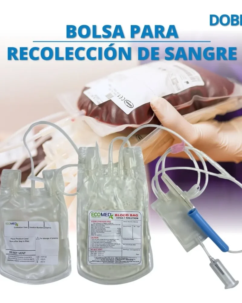 BOLSA DE SANGRE - DOBLE- MARCA ECOMED- PAQ X 4 UND