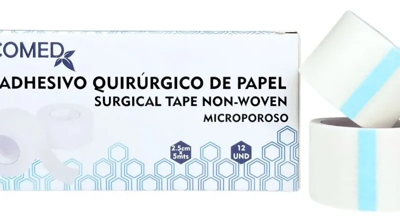 ADHESIVO QUIRURGICO DE PAPEL - MICROPOROSO - ECOMED - 2.5 CM x 5MTS - CAJA x 12 UND ( E )
