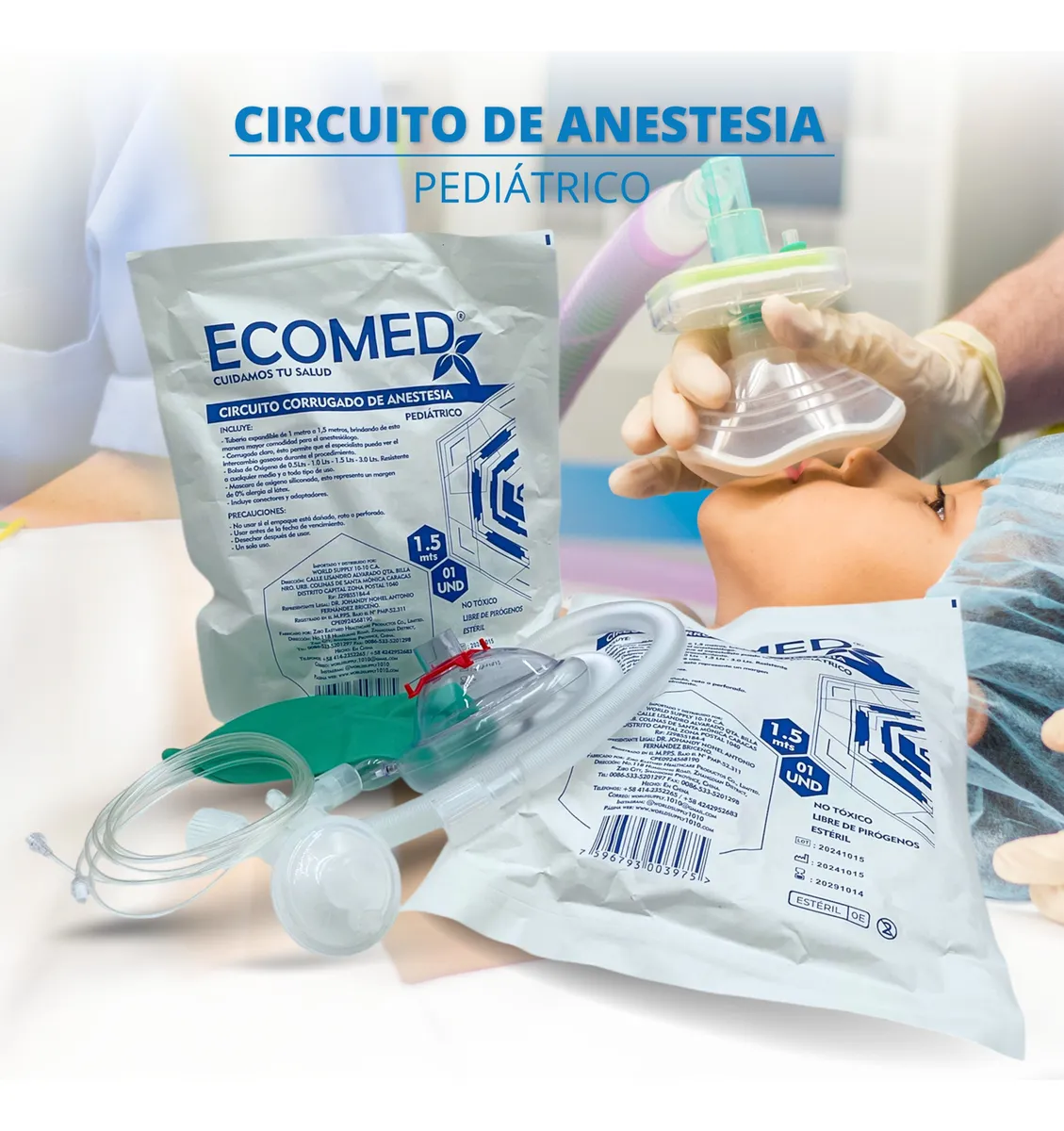 CIRCUITO DE ANESTESIA PEDIATRICO - ECOMED - BULTO X 50 UND