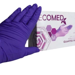 GUANTES DE NITRILO - ECOMAX - TALLA M - COLOR MORADO - CAJA X 100 UND