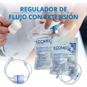 REGULADOR DE FLUJO CON TUBO DE EXTENSI?N- MARCA ECOMED- BULTO X 500 UND(20 PAQUETES)