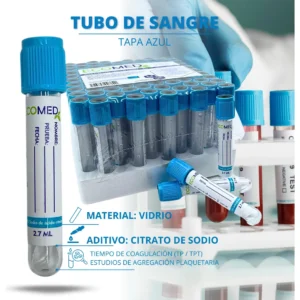 TUBO DE RECOLECCION DE SANGRE (VIDRIO) - TAPA AMARILLA - 6 ML - ECOMED - GRADILLA X 100 UND